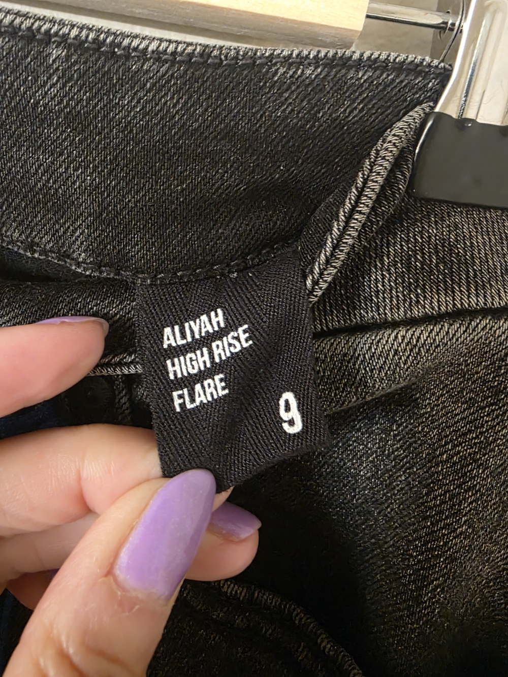 Eunina NWT Aliyah High Rise Flare Jeans Blacklight Grey 9 - Picture 6 of 12